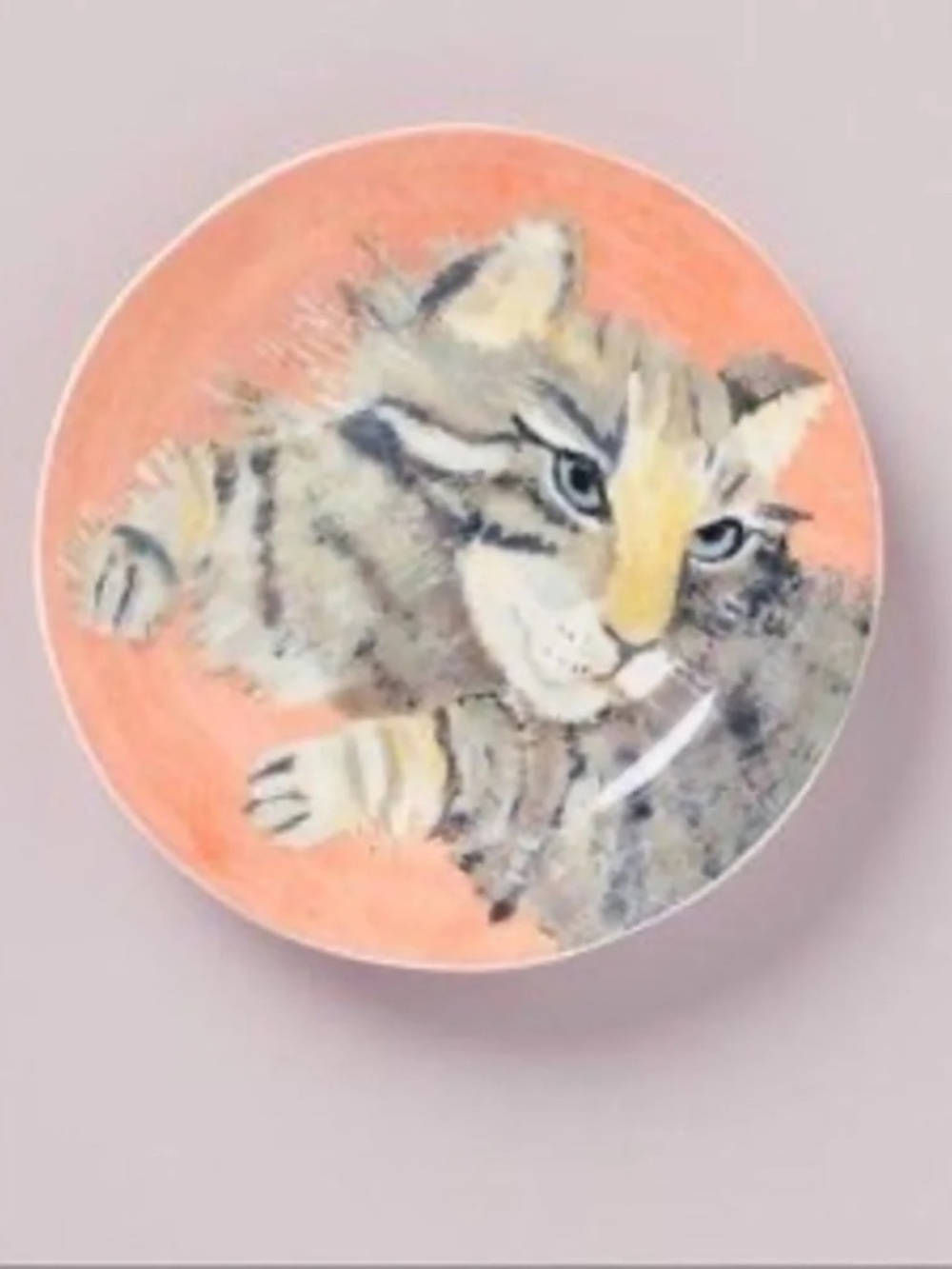 ANTHROPOLOGIE Carole Akins Stella Cat Dessert Plate